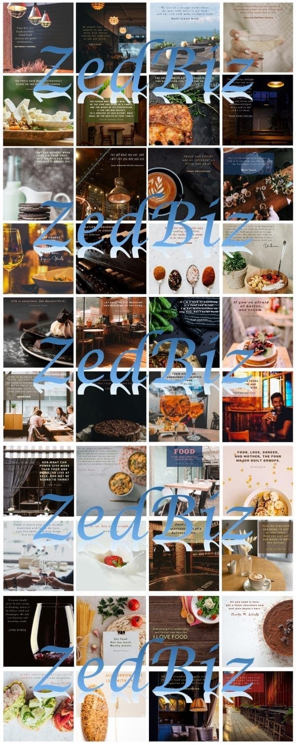 Food and Beverage Social Media Quote Graphic Package 01